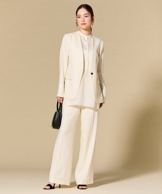 BEIGE， CAROLE / リネンライクフルレングスワイドパンツ Ecru