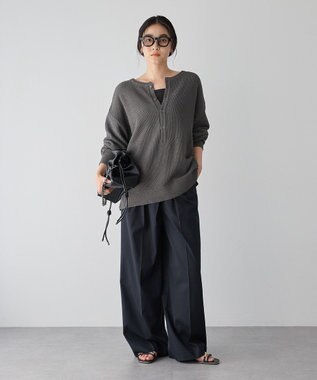 YECCA VECCA メタルホックワイドパンツ Black