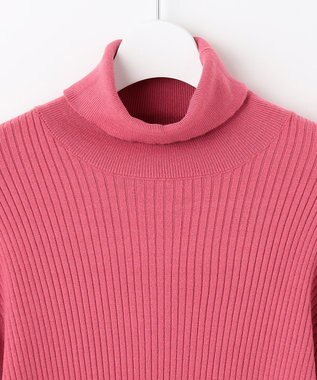 23区GOLF 袖コンシャスで華やかさを添えて◎【23Fondation/WOMEN】タートルネック カラーニット ピンク系