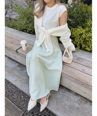 Green Parks ミラノリブフレアスカート Mint