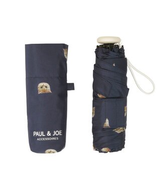 MOONBAT 【UVカット/コンパクト】ポール & ジョー (PAUL & JOE ACCESSOIRES) 折りたたみ雨傘 ドットヌネット ネイビーブルー