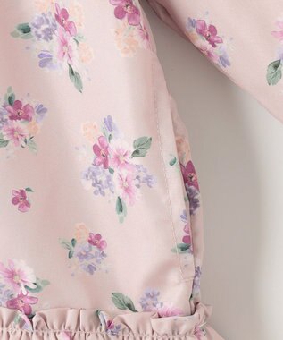 ANY KIDS フード取り外し 総柄 ブルゾン ピンク系花柄