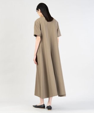 23区 【エステータ】ウールリネン 半袖フレアワンピース カーキ系
