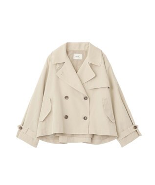 earth music&ecology 2WAYフードショートフレアトレンチ Beige