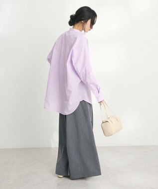 CRAFT STANDARD BOUTIQUE 【追加】バンドカラーシャツ ストライプピンク