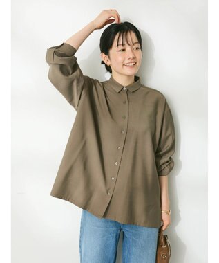 CRAFT STANDARD BOUTIQUE バックプリーツシャツ Khaki