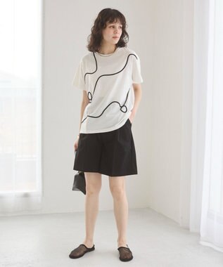 WEGO 【ANGIE VINTAGE】コード刺繍デザインTシャツ オフホワイト