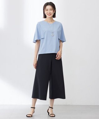 J.PRESS LADIES S 【洗える・吸水速乾】DRYライトサッカー クロップド パンツ ネイビー系