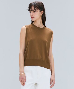 【洗える】VALOIS / バックシフォンレーヤードニット