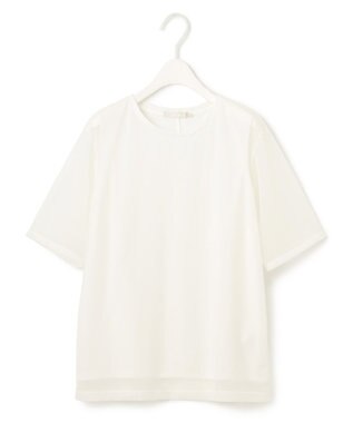 ICB L 【接触冷感・洗える】 チュールコンビ カットソー オフホワイト系