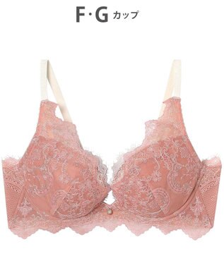 AMPHI ブラジャー 谷間メイク 脇高設計 細身え効果 Gカップまで対応 大きいサイズ 【Glama-Rich グラマリッチ 脇スッキリタイプ】ブラ BYJ603 アンフィ／ワコール