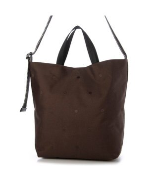 UNBILLION カシュカシュ cachecache / ドット刺繍ナイロン2wayショルダー チョコ