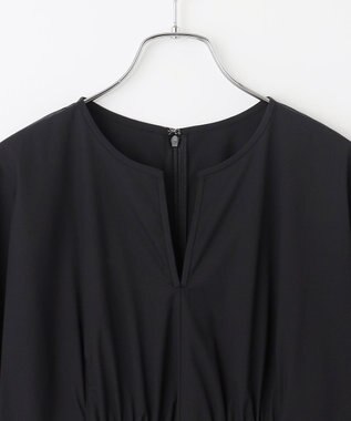 #Newans 【アイロンいらず】ウエストギャザーワンピース ブラック