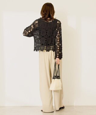 AMERICAN HOLIC トーションレースカーディガン Black