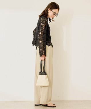 AMERICAN HOLIC トーションレースカーディガン Black