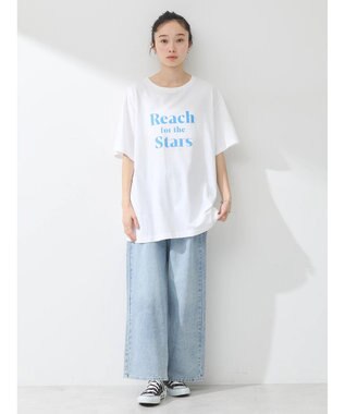 earth music&ecology アソートロゴプリントＴ Off White