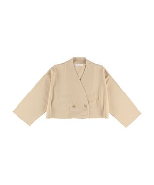 Green Parks ショート丈ミラノリブカーディガン Beige