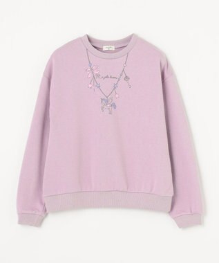 ANY KIDS 【WEB限定】7days 裏毛 トレーナー ラベンダー×ネックレス