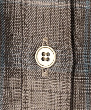 ANY L オンブレーチェックオーバーシャツ ブラウン系