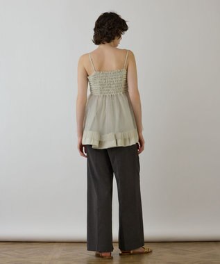 GRACE CONTINENTAL タフタチュールキャミ ライトグリーン