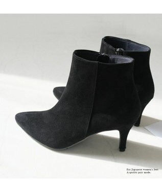 Pointer 日本製 本革ポインテッドトゥブーツ ブラック(スエード)