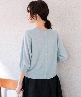 組曲 L 【先行予約・前後着用可】ドルマンスリーブライトラメ ニット シルバーブルー系