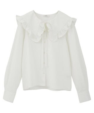 earth music&ecology フリルセーラーカラーブラウス Off White