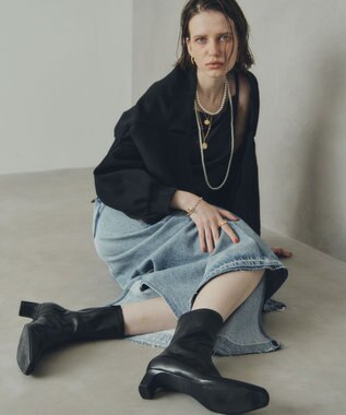 YECCA VECCA ストレッチミドルブーツ Black