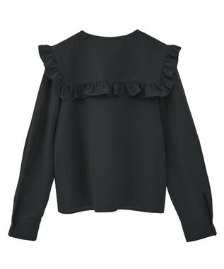earth music&ecology フリルセーラーカラーブラウス Black