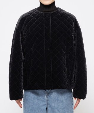 uncrave ベロア キルティング ブルゾン（uncrave WHITE） ブラック