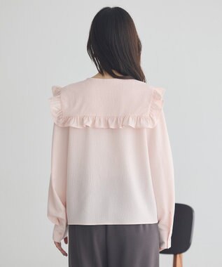 earth music&ecology フリルセーラーカラーブラウス Pink
