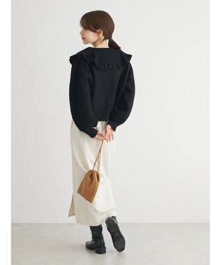 Green Parks ・Ｐｅｔｉｔ　Ｆｌｅｕｒ　ビッグカラーニットカーデ Black