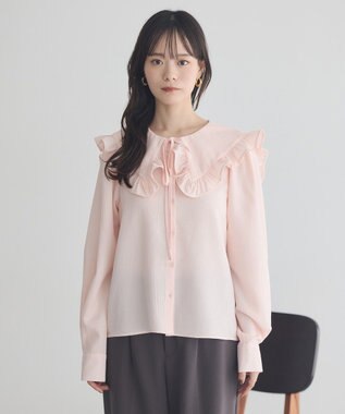 earth music&ecology フリルセーラーカラーブラウス Pink