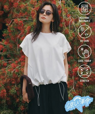 UNFILO L プレーティング フレアスリーブ Tシャツ