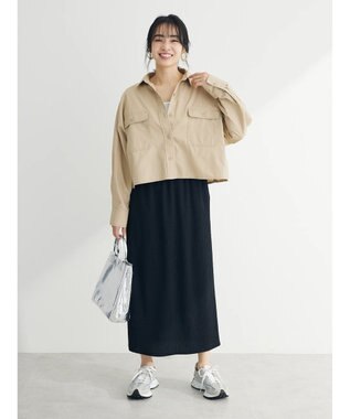 Green Parks ショート丈ワイドシャツ Beige