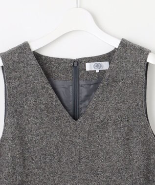 J.PRESS LADIES S シルクネップ ツイード ジャンパースカート ライトグレー系