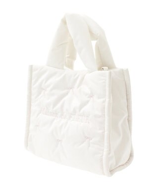 Maison de FLEUR リボン刺繍パファー2Wayトートバッグ Ivory