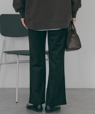 AMERICAN HOLIC ヌバック調ベイカーフレアパンツ Black