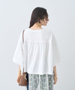 earth music&ecology 【接触冷感】バックギャザーＴｅｅ Ivory