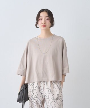 earth music&ecology 【接触冷感】バックギャザーＴｅｅ Beige