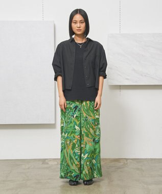 J.PRESS YORK STREET 【WOMEN】プリントリラックスワイドパンツ グリーン系5