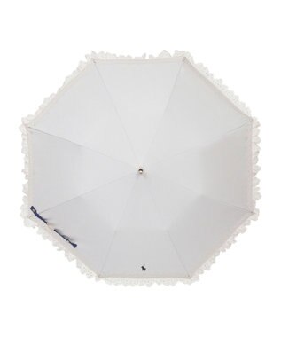 MOONBAT 【遮光/晴雨兼用日傘】POLO RALPH LAUREN(ポロ ラルフローレン) エンブフリル 折りたたみ傘 楽折 遮熱 UV オフホワイト