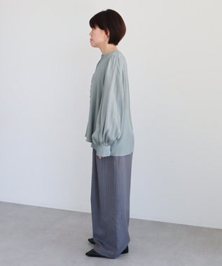 CRAFT STANDARD BOUTIQUE インド製 ボリュームスリーブブラウス Gray