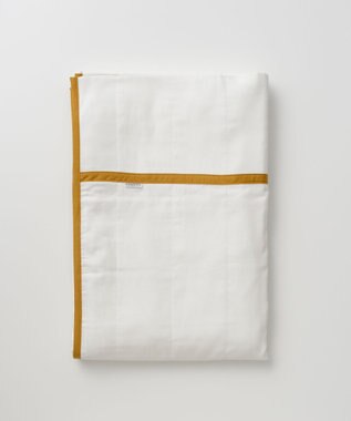 京和晒綿紗 ガーゼケット　白5重合わせ マスタードバイアス