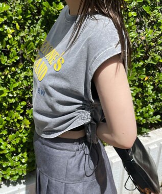 WEGO ヴィンテージウォッシュドロストデザインT グレーその他