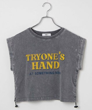 WEGO ヴィンテージウォッシュドロストデザインT グレーその他