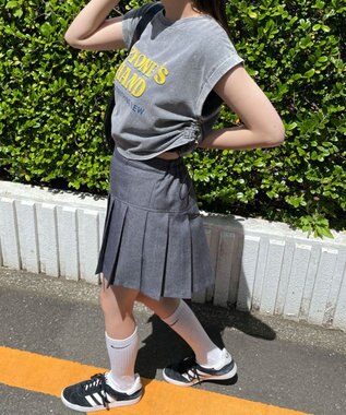 WEGO ヴィンテージウォッシュドロストデザインT グレーその他