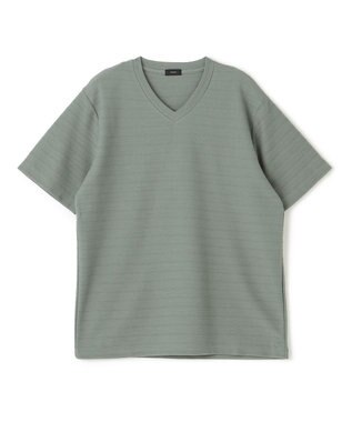 JOSEPH HOMME メランジリップル　Vネックカットソー ピーコックグリーン系