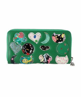 tsumori chisato CARRY tcパッチワーク ラウンドファスナー長財布 グリーン
