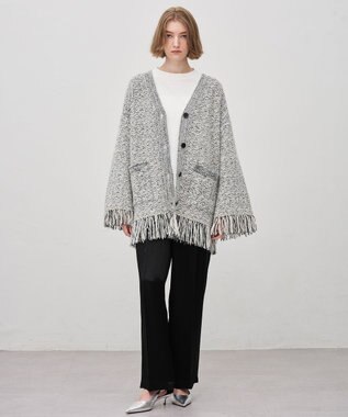 uncrave ツイードニット ジャケット オフ×ブラック